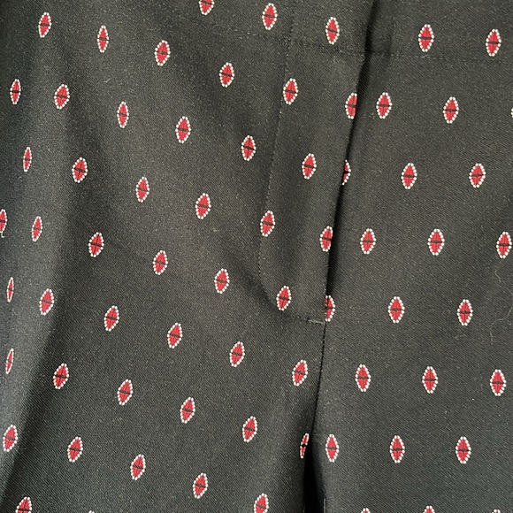 J Jill Premium Bistretch Black Patterned Pants with Red Accents NWOT 16P - Picture 3 of 10